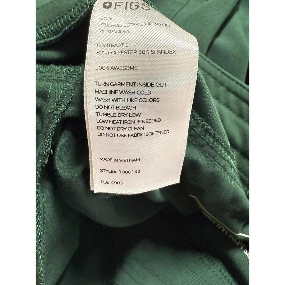 Figs Cairo Cargo Scrub Pants Men's Hunter Green Drawstring Stretch Pockets - Picture 3 of 6